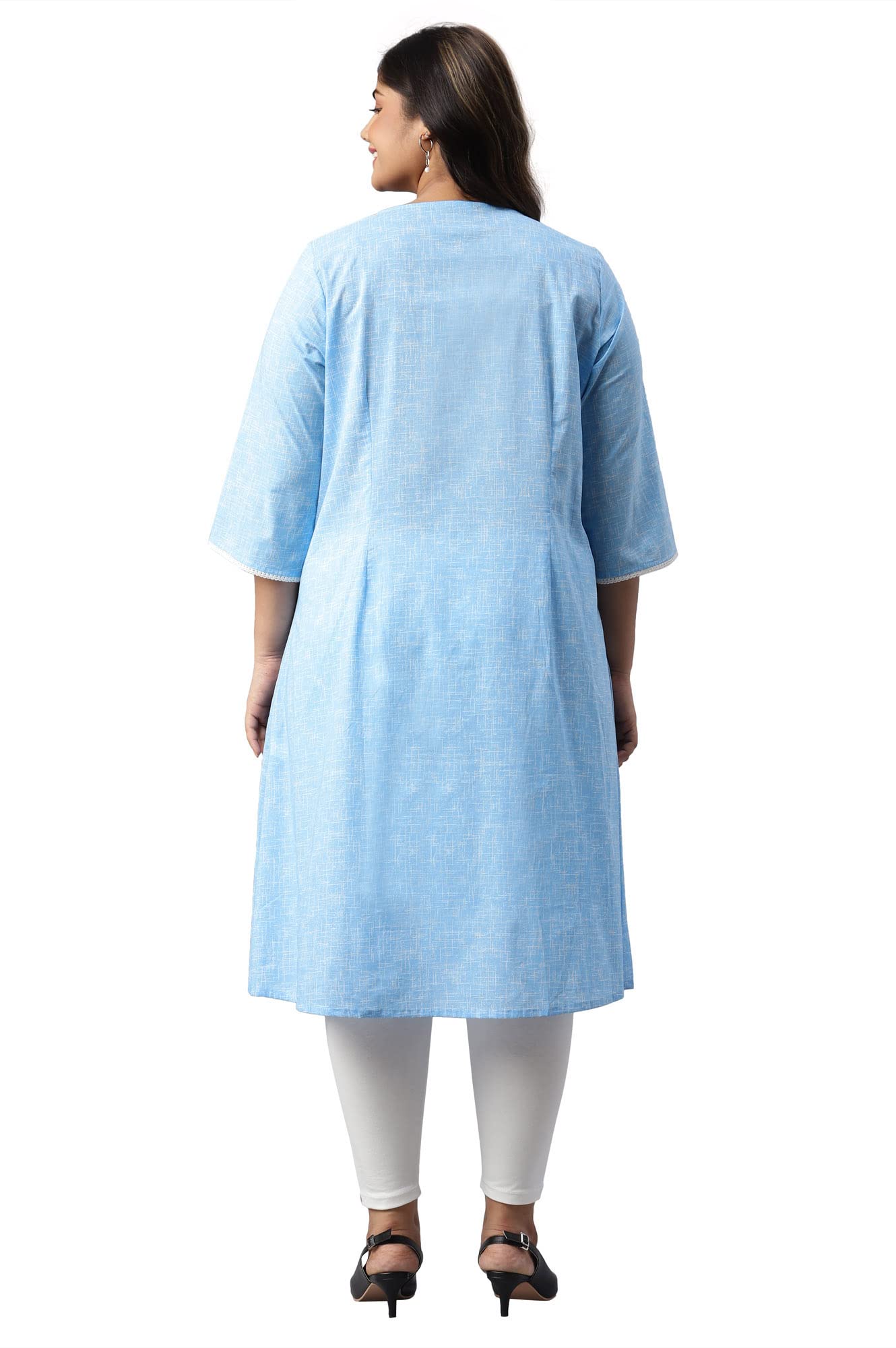 Aurelia Women Cotton Straight Fit Geometric Printed Straight Kurta
