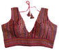 Pujia Mills WomenS Sleeveless Sabyasachi Pattern V Neck Embroidery Work With Sequence Indian Ethnic Wear Readymade Saree Blouse