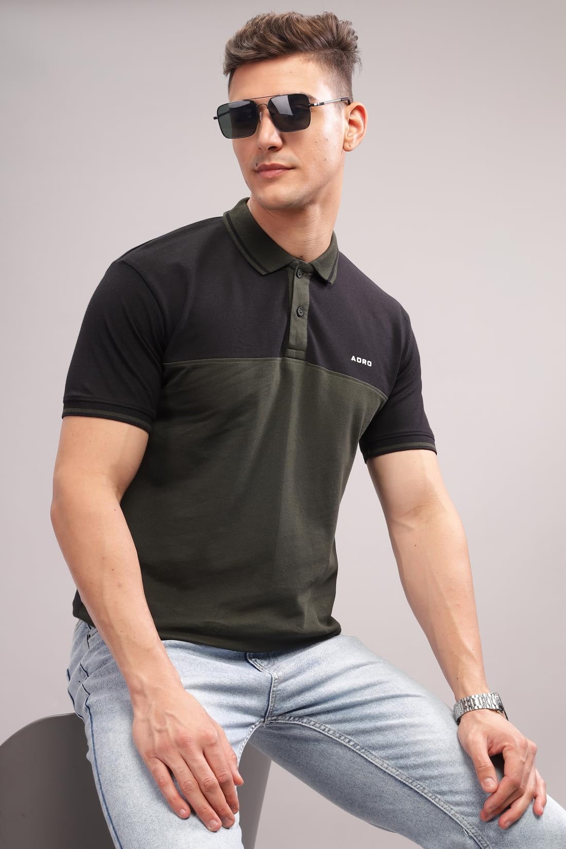 ADRO Regular Fit Polo Tshirt in 100% Cotton Multi Color Polo Also in Plus Size_PN24-L1-BLOL