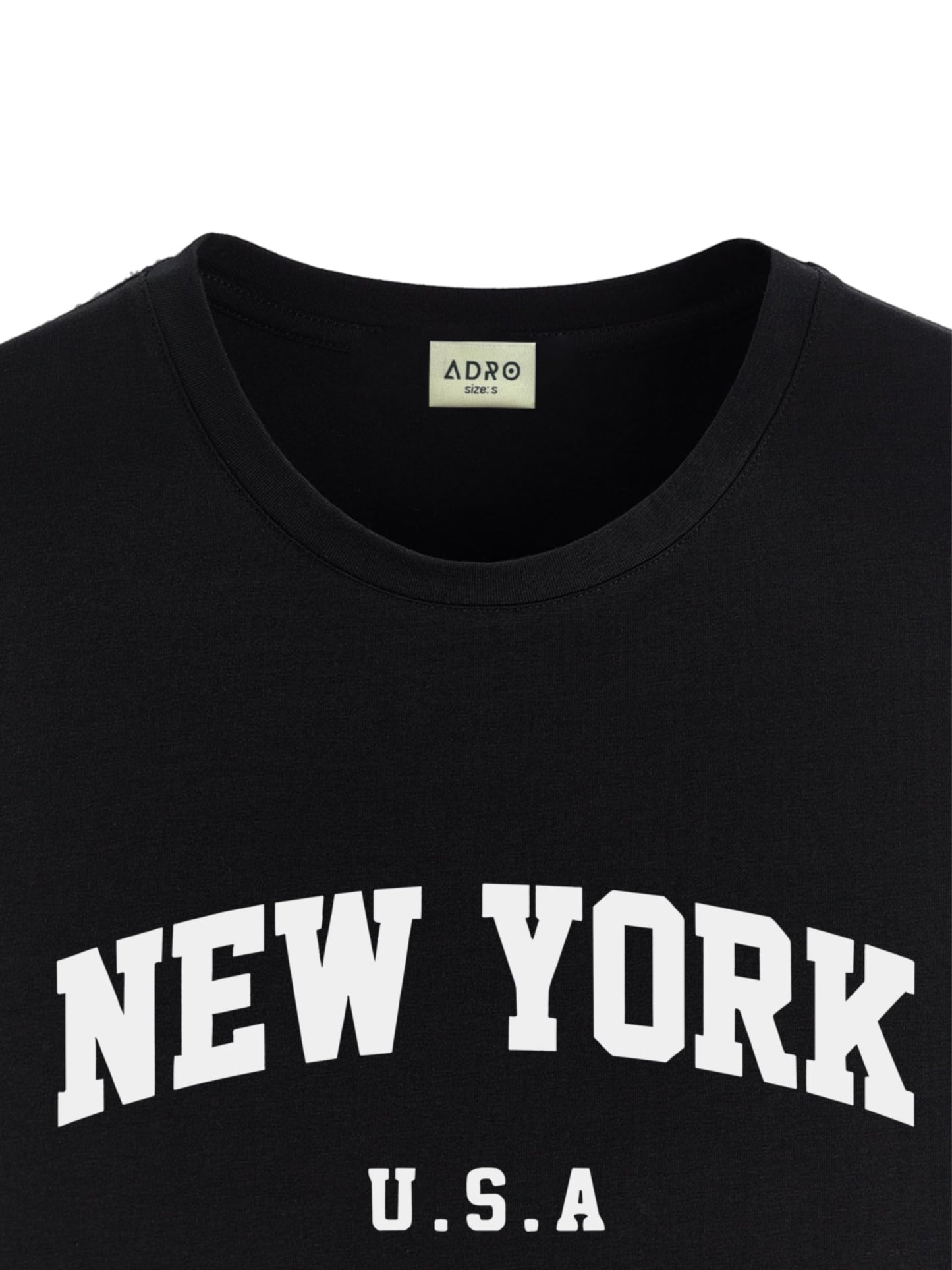 ADRO Mens Solid Regular Fit T-Shirt (RN24-NEW-BL_Black