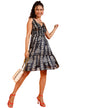 Popwings Casual Bandhani Print Deep V-Neck Sleeveless Flare Dress For Women || Latest Stylish Western Summer Wear Dresses For Wo