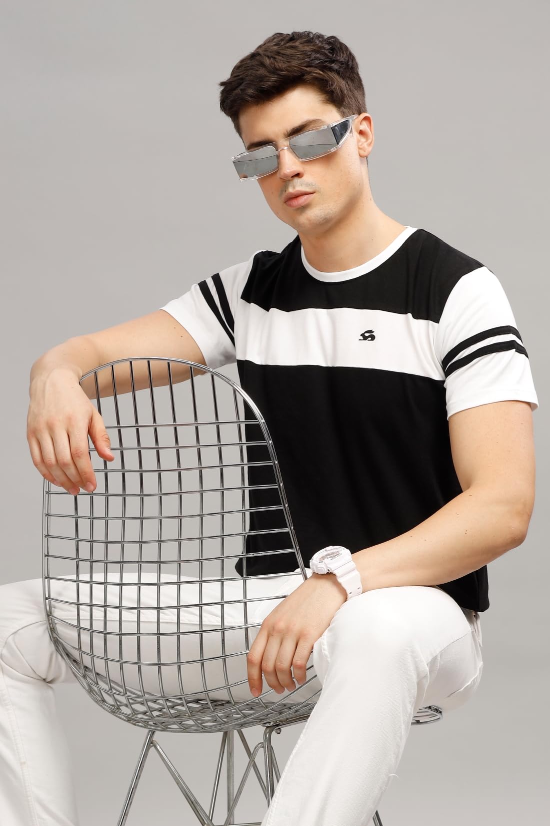 ADRO Tshirt for MenMulti Color T-Shirt for MenCotton T-ShirtMens TshirtRN8-24-BLWH