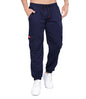 SHODOX Mens Casual Regular Fit Cargo Trackpant with Drawstring, Elastic Bottom with Side Pockets (Pack of 1) Navy