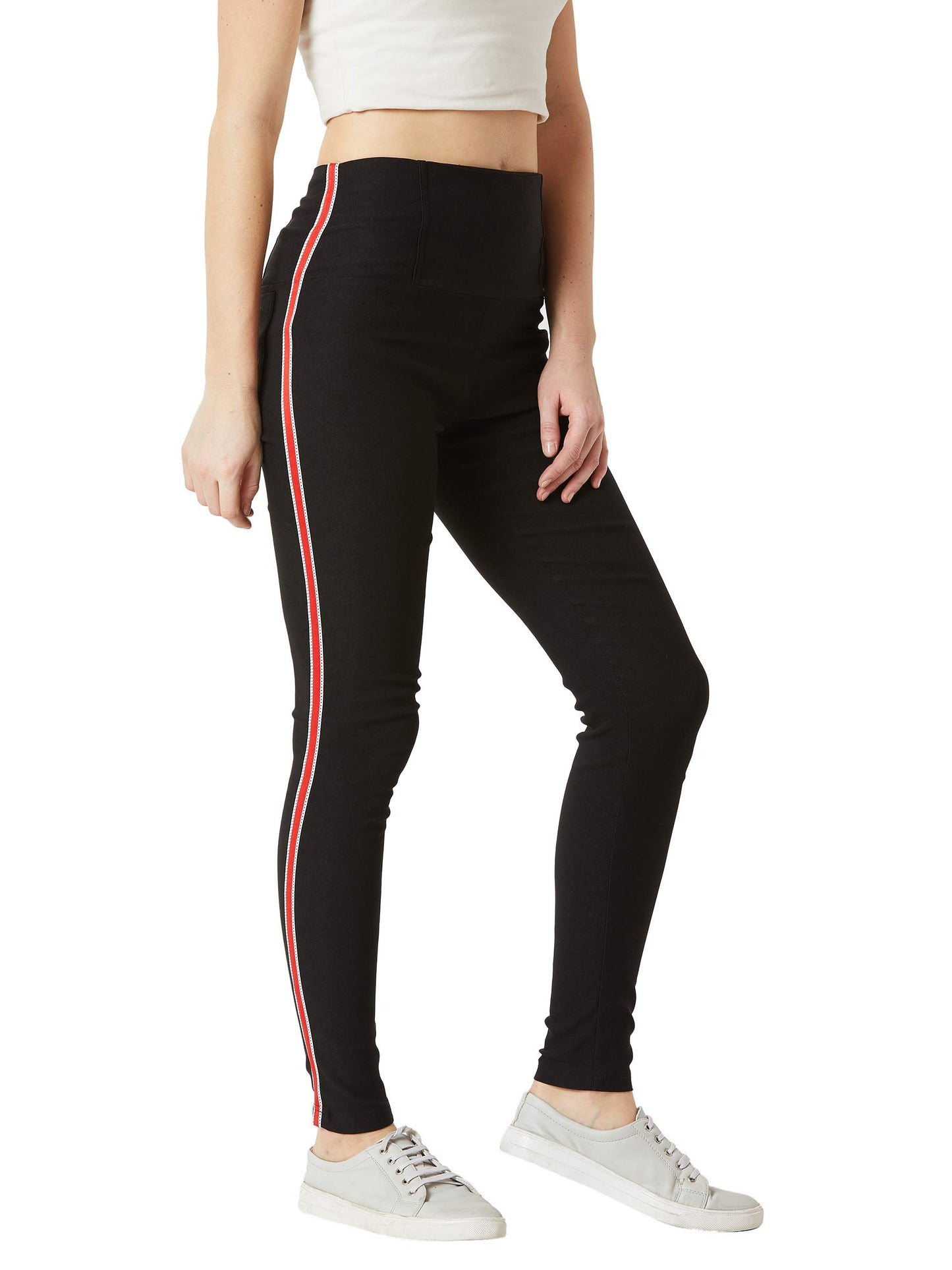 Miss Chase WomenS Black High Waist Jeggings(Mcaw18Bt02-41-62-04_Black_Medium)
