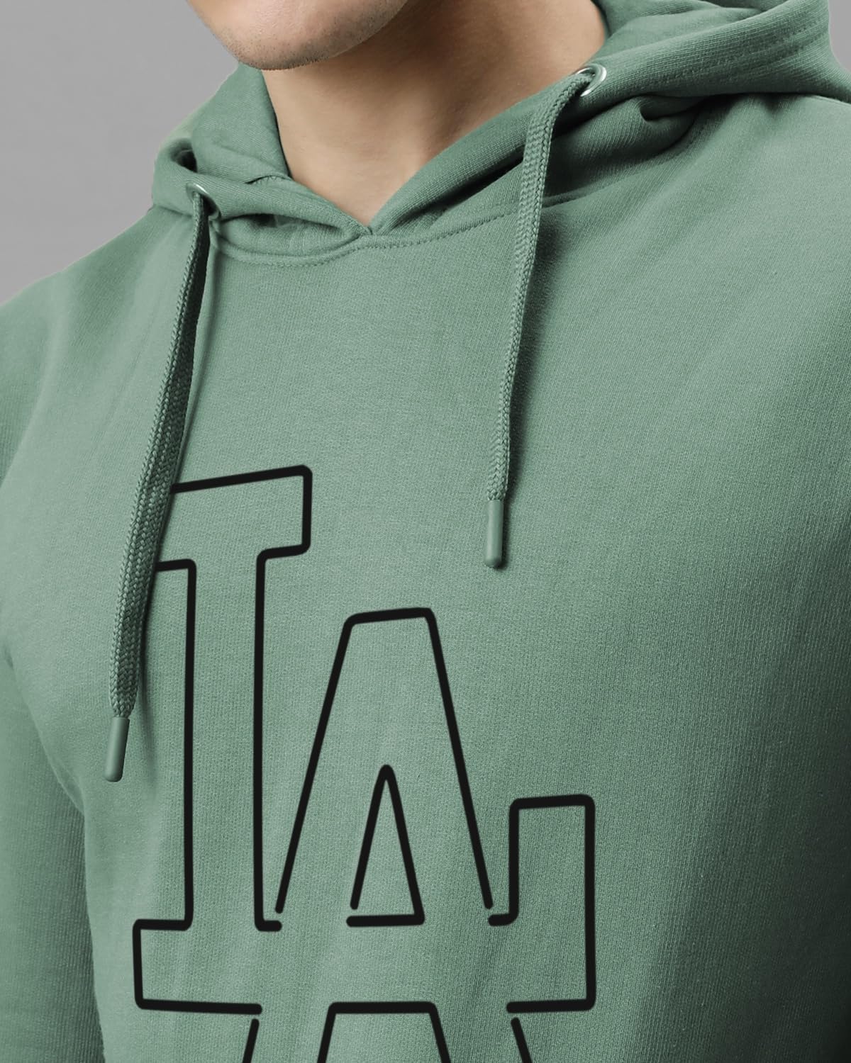 ADRO Men's Cotton Neck Hooded Sweatshirt (H24-LA-PT_Pista