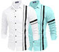 Zartha MenS Regular Fit Striped Pattern Cotton Blend Shirt With Collared Neck Long Sleeve And Standard Length | Shirt For Man