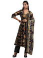 Libas Black Silk Blend Printed Kurta Sets For Women
