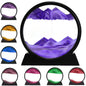 rysnwsu 3D Dynamic Sand Art Liquid Motion, Moving Sand Art Picture Round Glass 3D Deep Sea Sandscape in Motion Display Flowing S