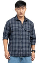 Hubberholme Men Cotton Long Sleeves Oversized Checked Double Pocket Shirt 15