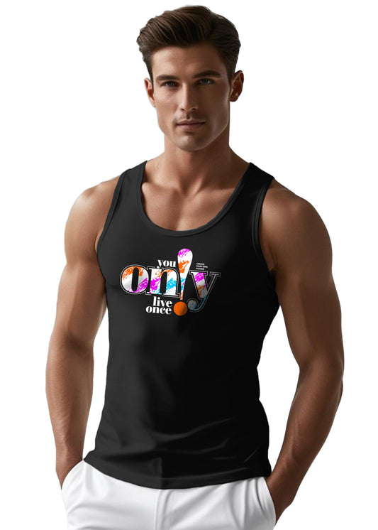 Peppyzone Mens Printed Regular Fit Vest (TT-Trendy-19_Black3