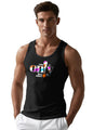 Peppyzone Mens Printed Regular Fit Vest (TT-Trendy-19_Black3