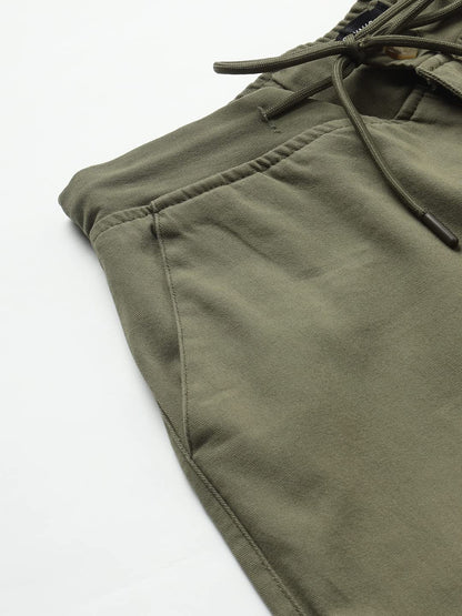 Dennis Lingo Slim Fit Solid Light Olive Chino for Men