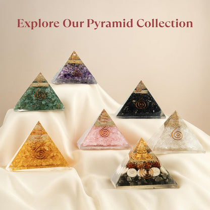 Astrotalk Love Attraction Resin Pyramid | Rose Quartz Crystal Pyramid for Relationship Harmony & Self-Love | Vastu Items for Home Decor | Office Table Decoration Items | Gift for Man & Woman