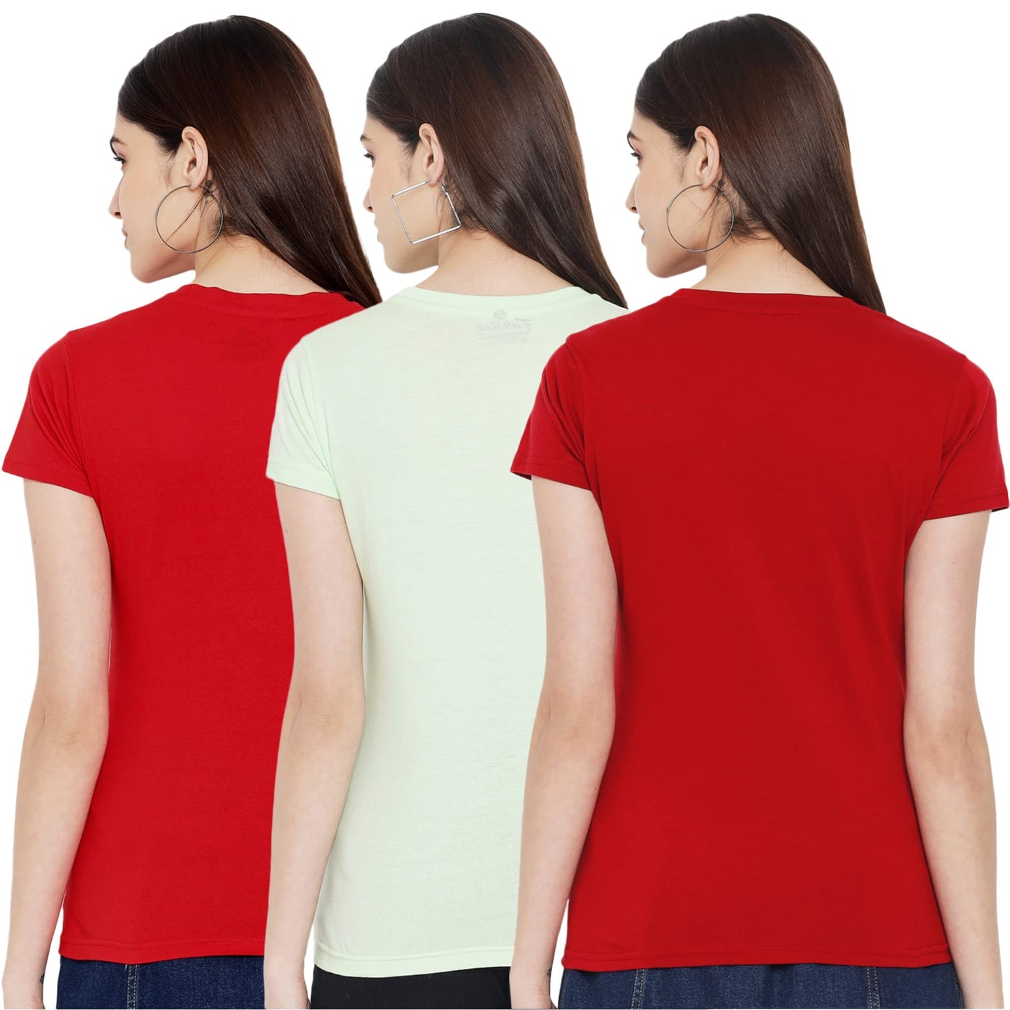 Preneum Womens Cotton Regular Fit Latest Graphic Stylish Printed Short Sleeves Casual T-Shirt || Trends & Stylish (Pack 3), Dar