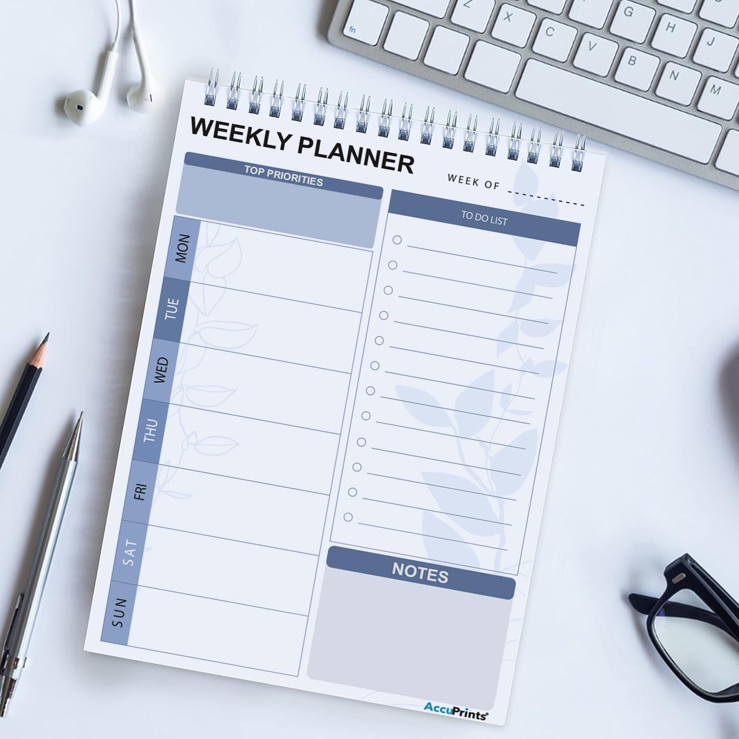 Accuprints A5 To Do List Notepad - Daily Planner Undated 50 Sheets/100 Pages Tear Off, 5.8 X 8.2 | Planning Memo Pad | Checklist