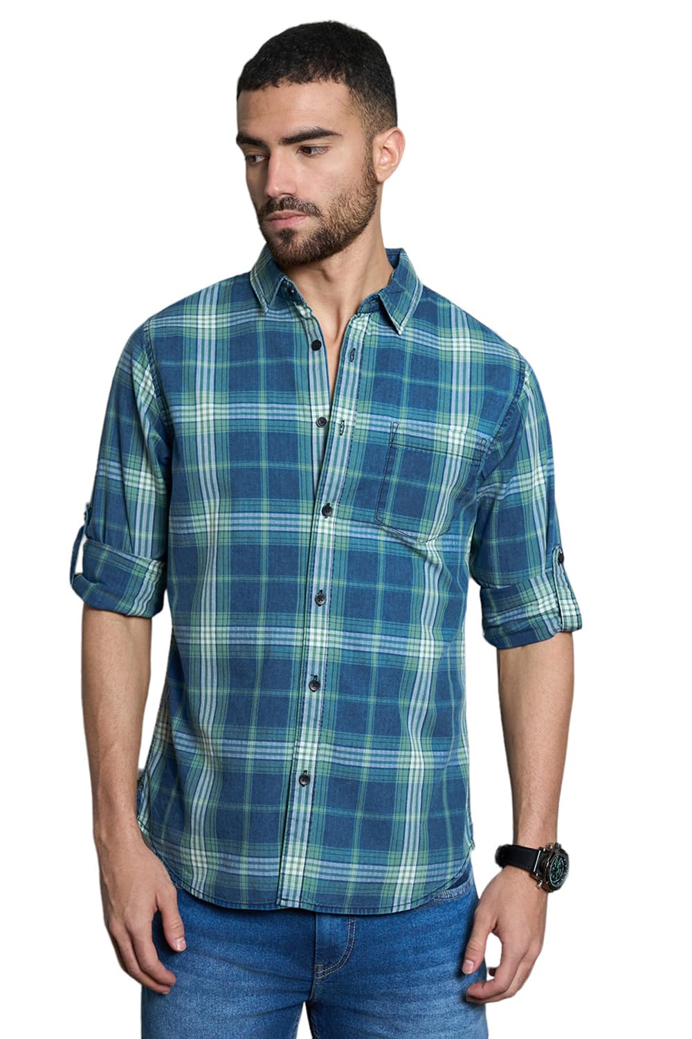 High Star MenS Regular Fit Shirt (Hsmshs2432_Multi_1