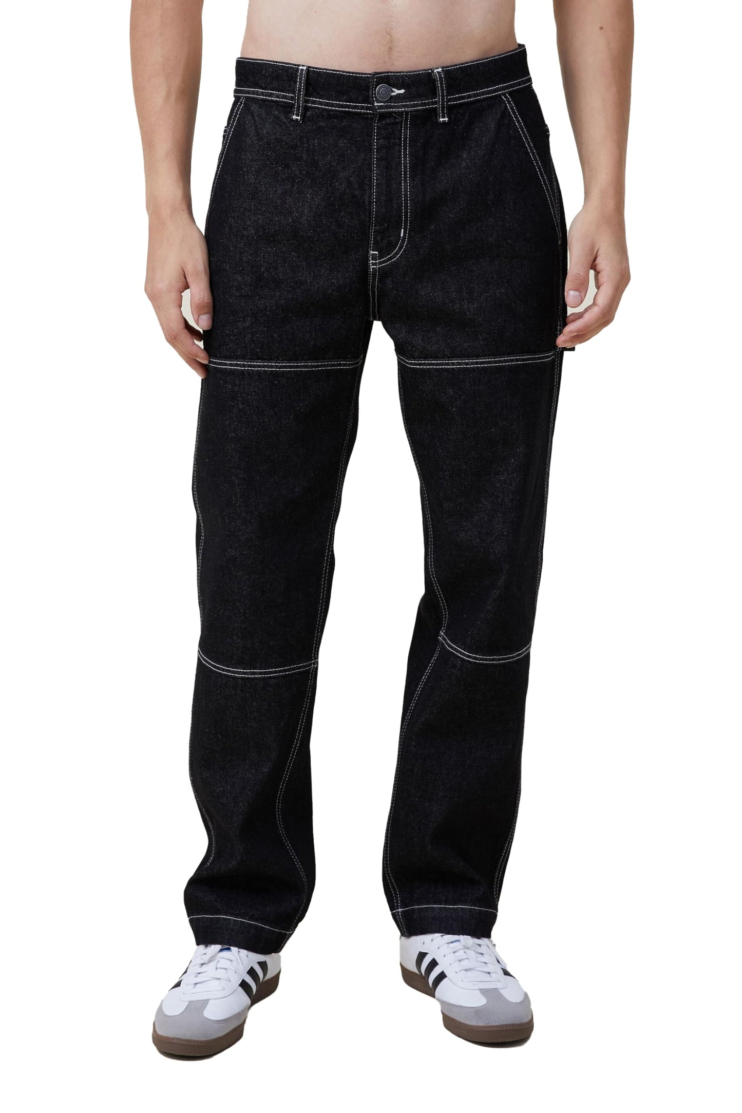 Kotty MenS Regular Mid Rise Black Jeans