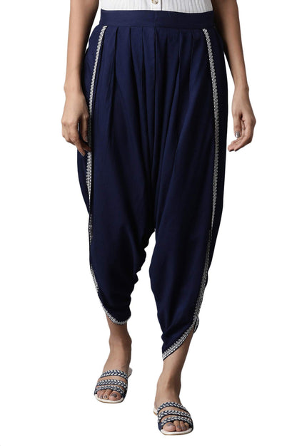 W Pure Cotton Strechable Draped Pants for Women | Pure Cotton Draped Pants for Women | Trousers for Women | W for Woman