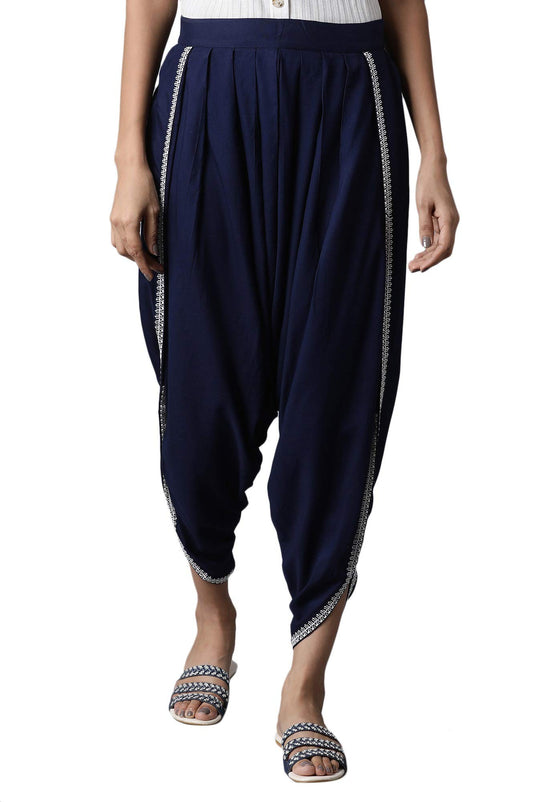 W Pure Cotton Strechable Draped Pants for Women | Pure Cotton Draped Pants for Women | Trousers for Women | W for Woman