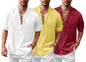 Finivo Fashion Combo Of MenS Solid Cotton Blend Straight Kurta Shirt Pack Of 3
