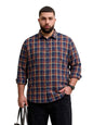The Indian Garage Co Mens Plus Size Regular Fit Checkered Cutaway Collar Full Sleeves Shirt
