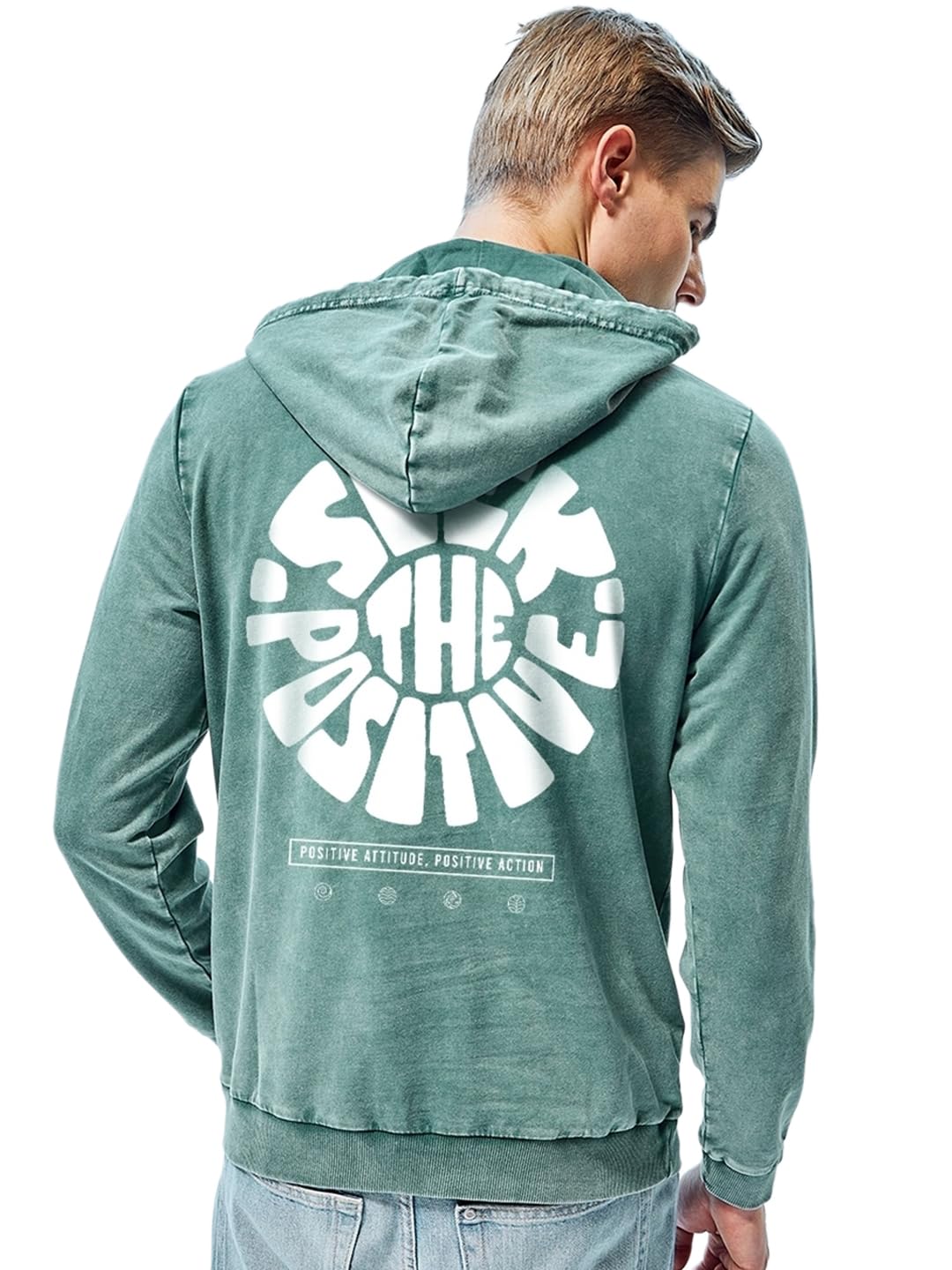 Bewakoof MenS Graphic Print Regular Fit Hoodies_625445_Green_S