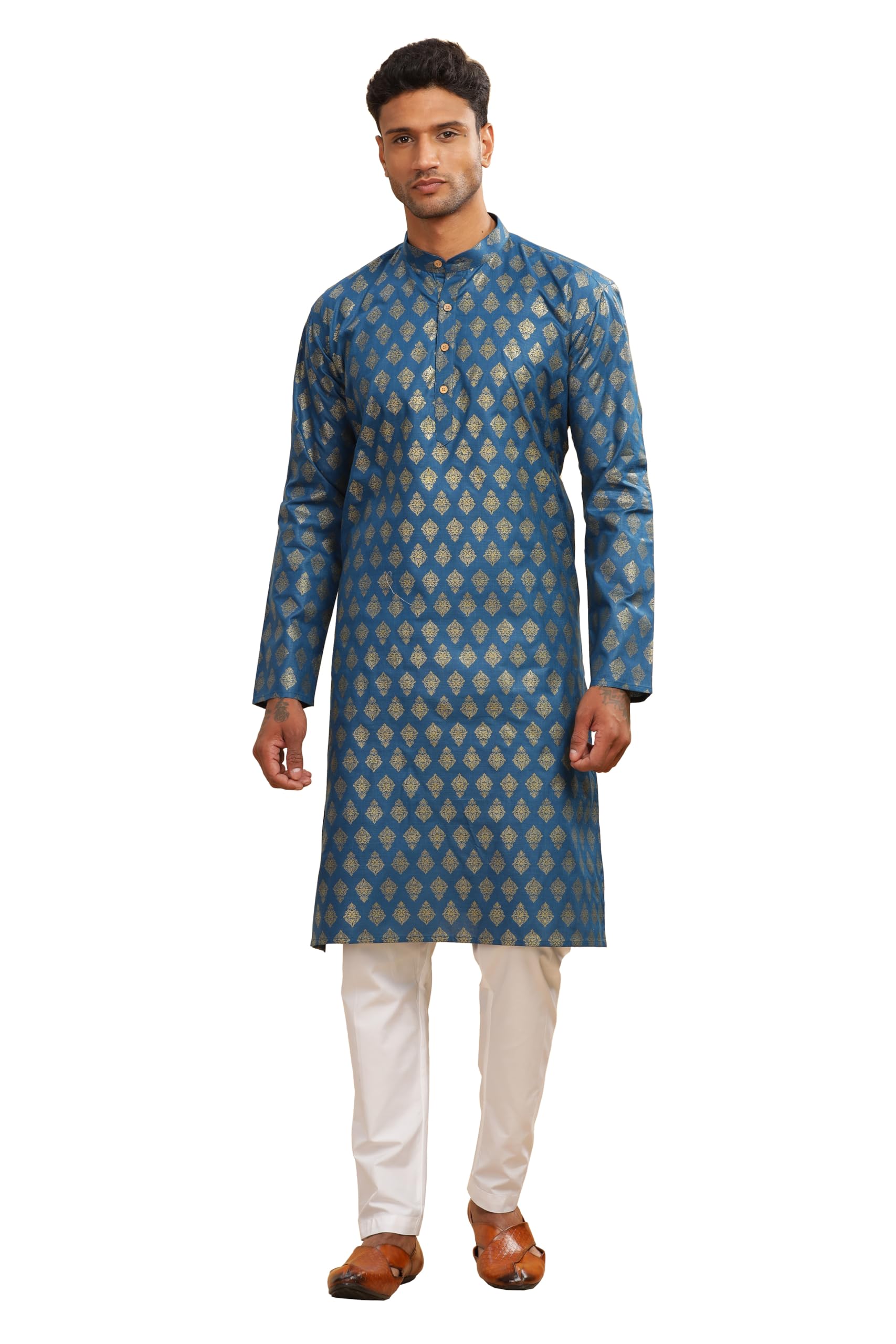 Be Active MenS Cotton Regular Kurta (C-399-3_Blue
