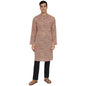 Fabindia MenS Cotton Slim Kurta_Beige-Red_44Cm/L