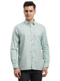 Turtle Men Cotton Tencel Regular Fit Full Sleeve Mint Green Formal Shirt
