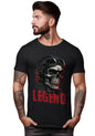 Peppyzone Mens Regular Fit T-Shirt (PZ-SkullRider132_Black5
