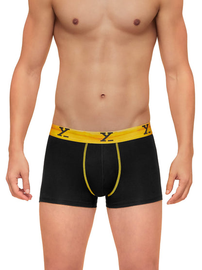 XYXX Mens Underwear Dynamo IntelliSoft Antimicrobial Micro Modal Trunk Pack of 3 (Coral DEEP SEA Blue;Splash Blue;Helios Black;