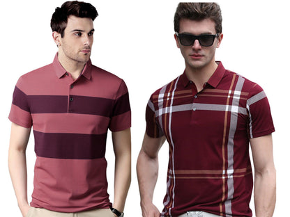 Noble Monk MenS (Combo Pack Of 2) -Regular Fit Polo T Shirt |Half Sleeves |Collar Tshirts |Casual Tshirt