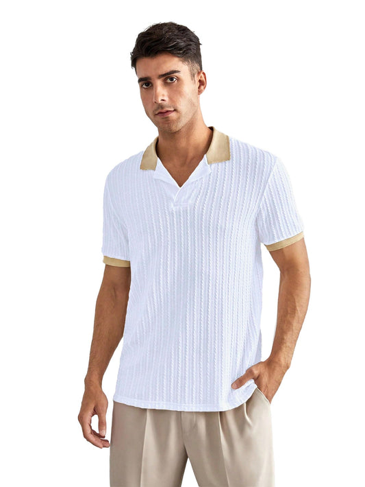 Toplot Polo T Shirt For Men || Men Casual T-Shirt || Polo For Man || Jacquard || Contrast Collar And Cuff (Jqrd-Solid-Polo-5245-