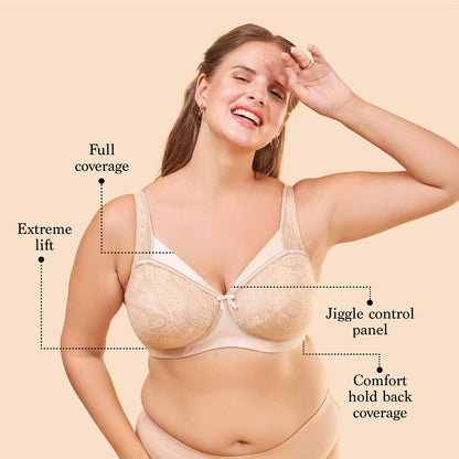 Enamor Womens Cotton Non-Padded Wire Free Everyday Bra Blue
