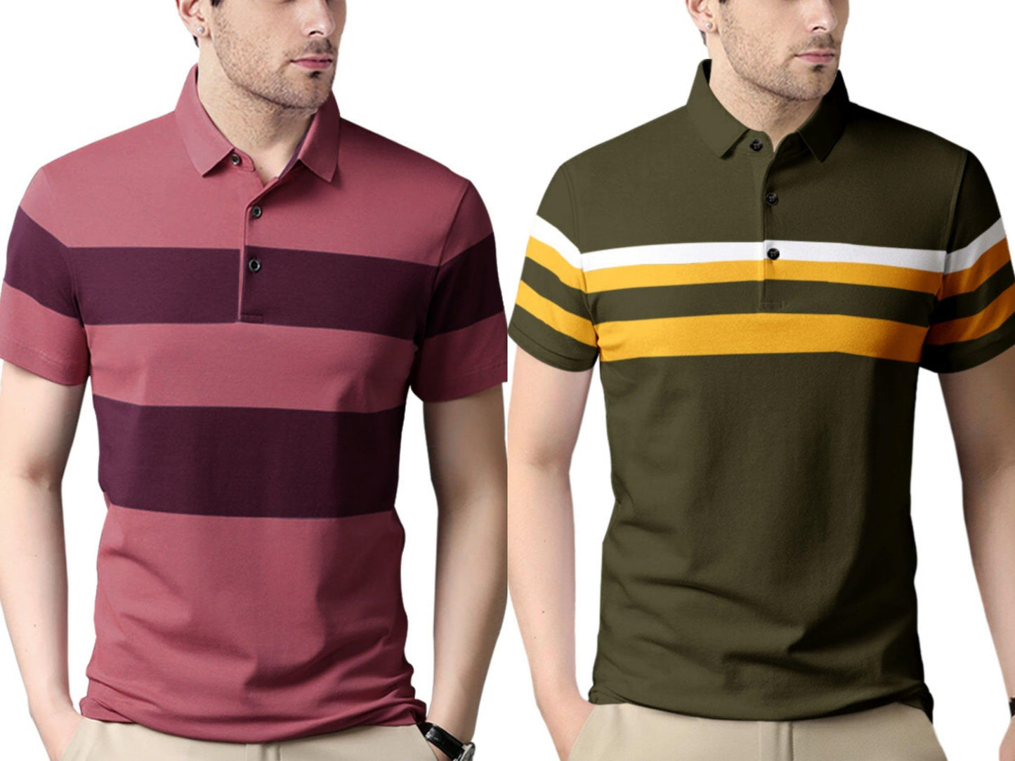 Noble Monk MenS (Combo Pack Of 2) -Regular Fit Polo T Shirt |Half Sleeves |Collar Tshirts |Casual Tshirt