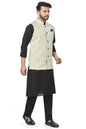baaamboos 100% Cotton Blend Stylish Trendy Solid Pattern Sleeveless Comfortable Mens only Nehru Jacket for Regular Use Ethnic W