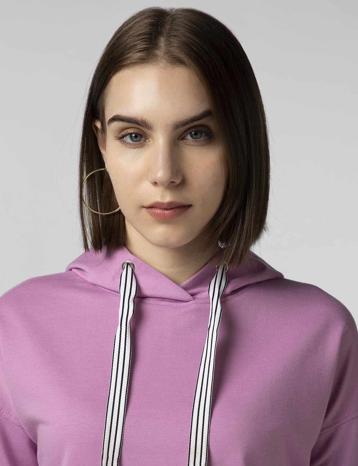 FYLTR Womens Casual Hoodie with Stripe Tape - Rib Hem & Cuff | Drop Shoulder | Casual Winterwear for Women