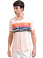 KETCH Men Half Sleeve Slim Fit KHSH002037 Pink L