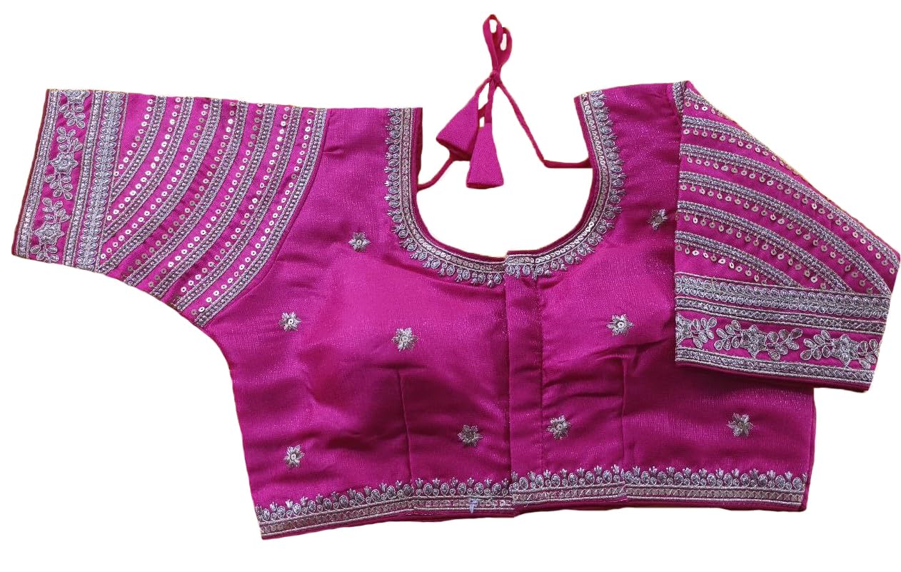 Vihu Fashion WomenS Blouse Readymade Blouse Embroidery Multi Coding Gold Thread Indian Ethnic Designer Stitched WomenS Readyma