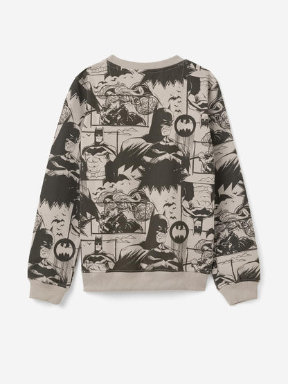 The Souled Store Official Batman : Comics Boys Long Sleeves Round Neck Color Blocked Regular Fit Cotton Sweatshirts Grey