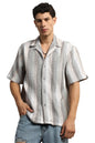 Hubberholme Men Summer Cotton Spread Collar Short Sleeves Oversized Casual Shirt 28 Green