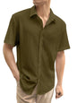 Greciilooks For Casual Stylish Polycotton Regular Formal Shirt Olive Green