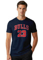 Peppyzone Mens Regular Fit T-Shirt (PZ-Bulls-133_Navy Blue