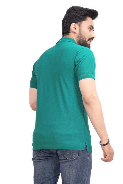 More & More MenS Solid Regular Fit Polo