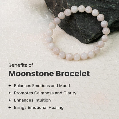 Astrotalk Moonstone Bracelet | Enhances Intuition, Emotional Balance & Inner Peace | Certified Healing Crystal Astrology Bracelet for Men & Women