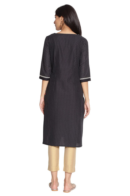 W for Woman Women's Cotton Mock Neck Straight Kurta