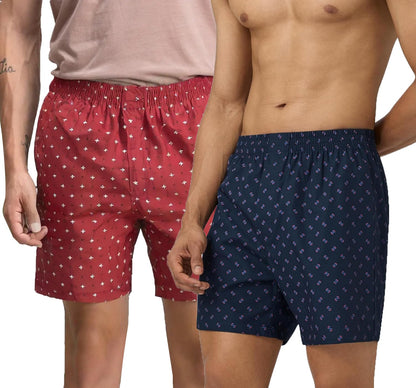 Lymio MenS Cotton Printed Boxer Casual | Underwear | Half Short Pant-Regular Fit With Back Pocket | Available In Combo Pack Of