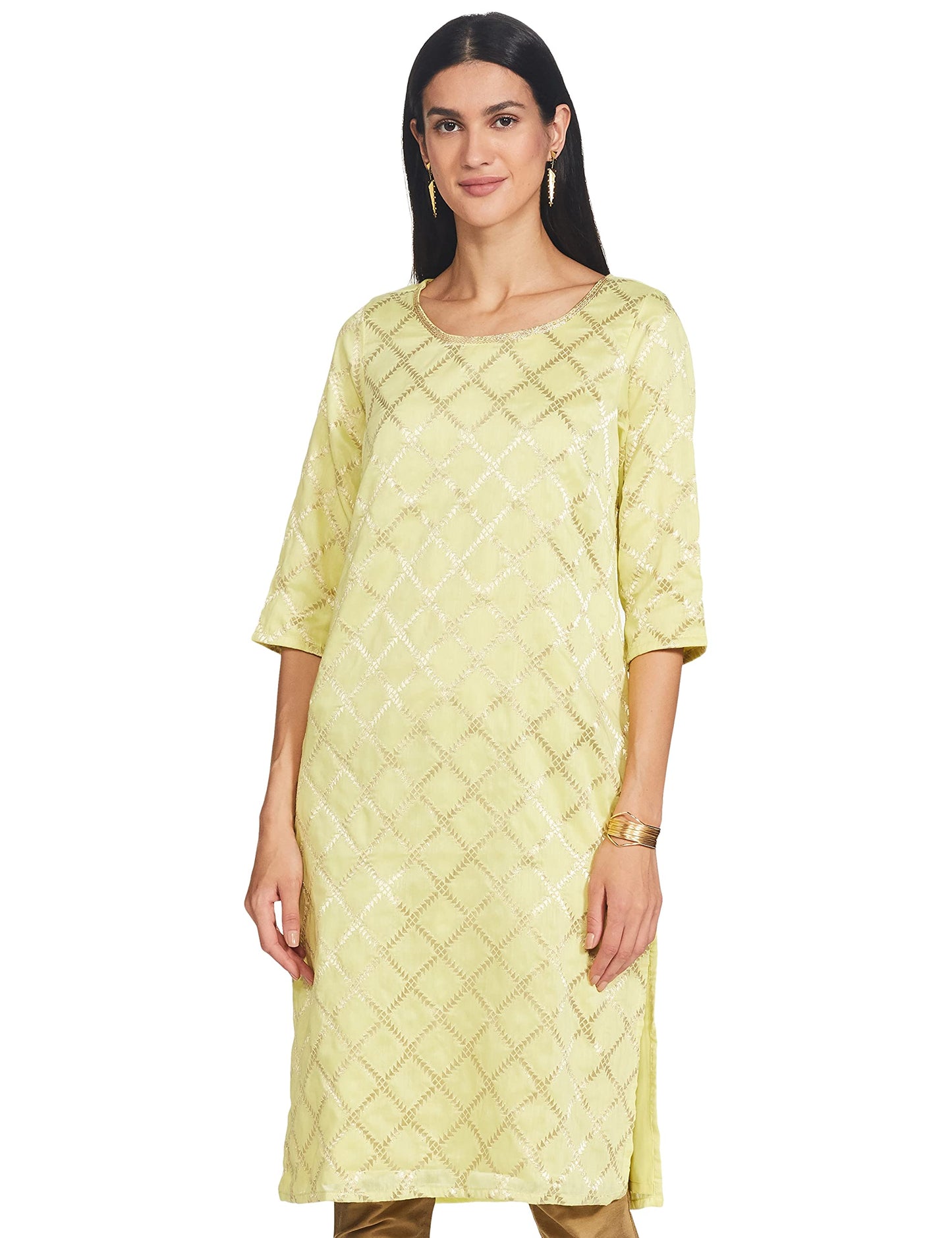 Aurelia Light Green Chanderi Jacquard Kurta
