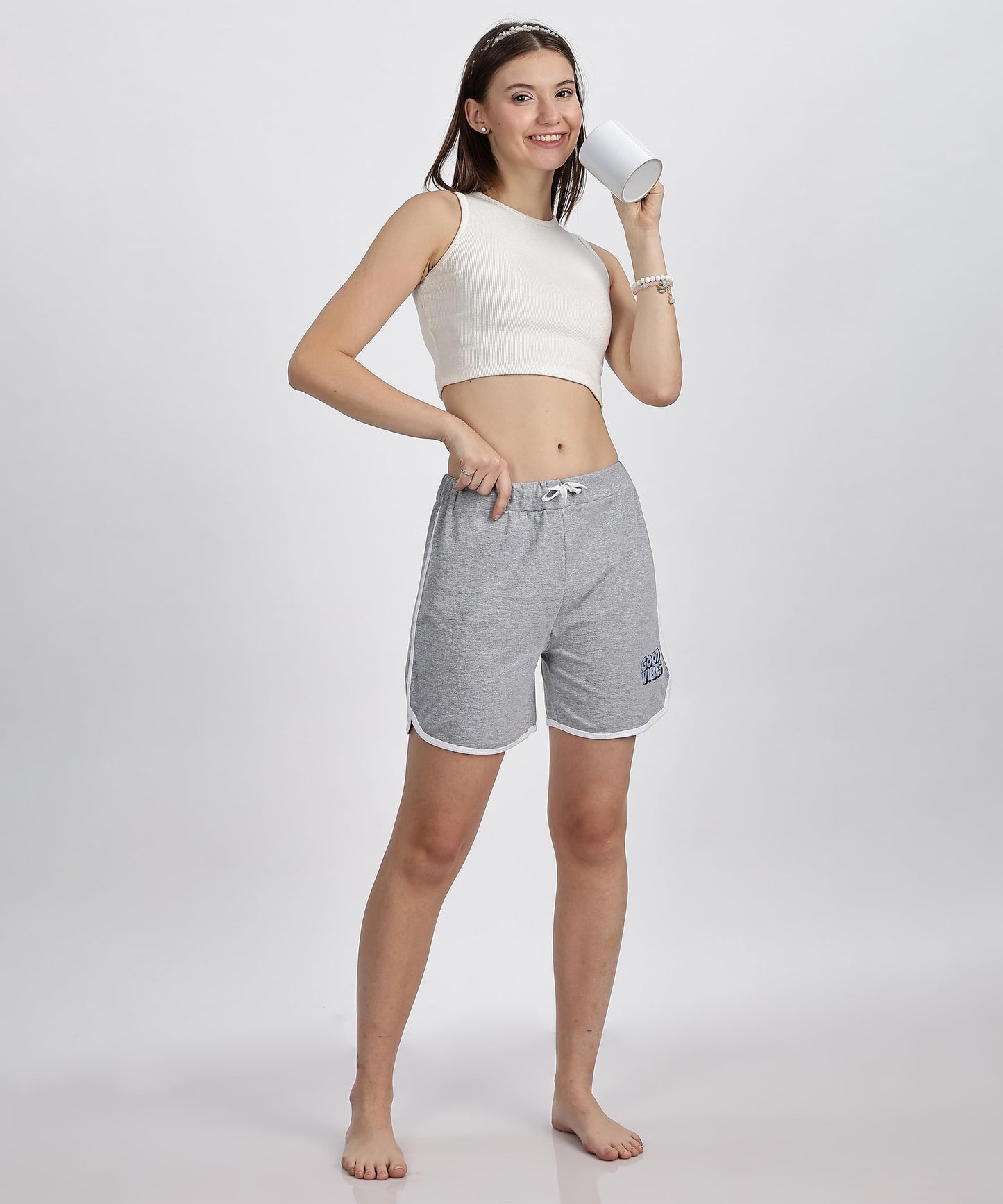 SHODOX 100% Cotton Women Casual Shorts - Printed Short for Gym, Yoga, Cycling, Dance, Summer - Regular Fit (Pack of 2)