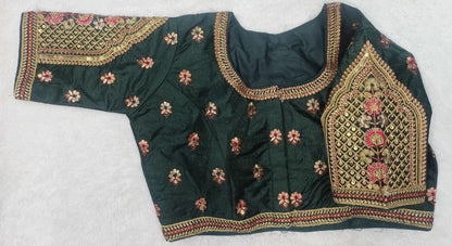 Pujia Mills WomenS Indian Ethnic Designer Codding With Zari Embroidery Copper Sequence Work Round Neck Half Sleeve Readymade Wo